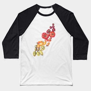 Garden Tomato Gradient Illustration Baseball T-Shirt